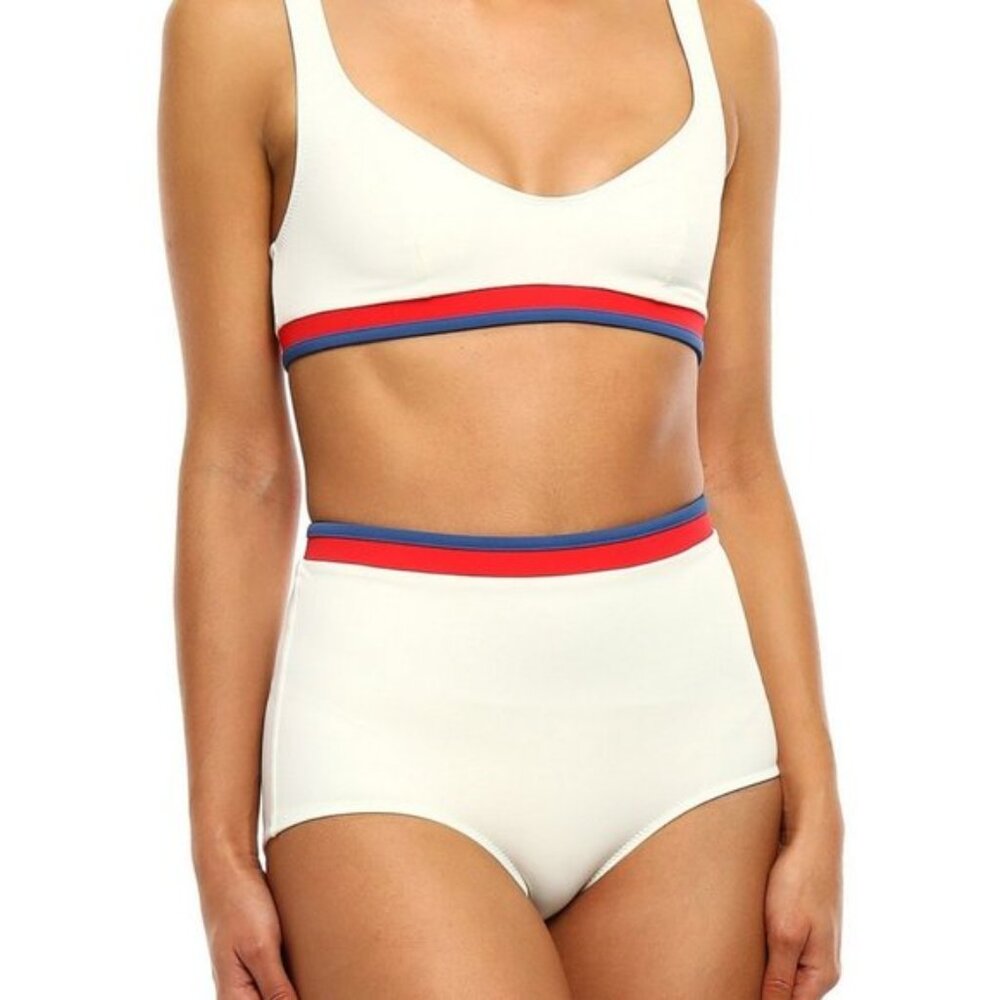Solid & Striped The Katie Bikini Bottom XS | High Waist Cream Ivory